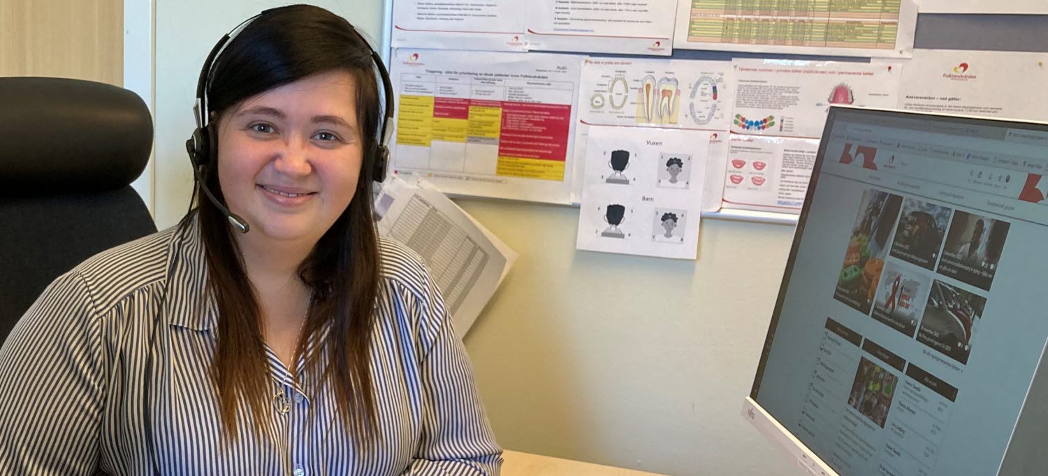 Medarbetare i folktandvårdens kontaktcenter.