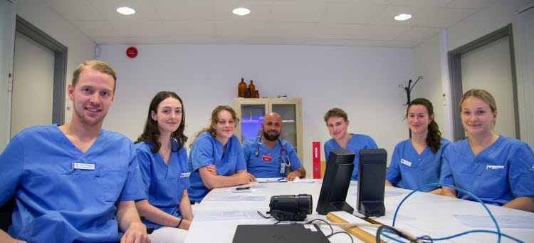En grupp vårdstudenter. 