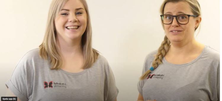 Linnéa och Johanna som arbetar med Tobaksfri utmaning